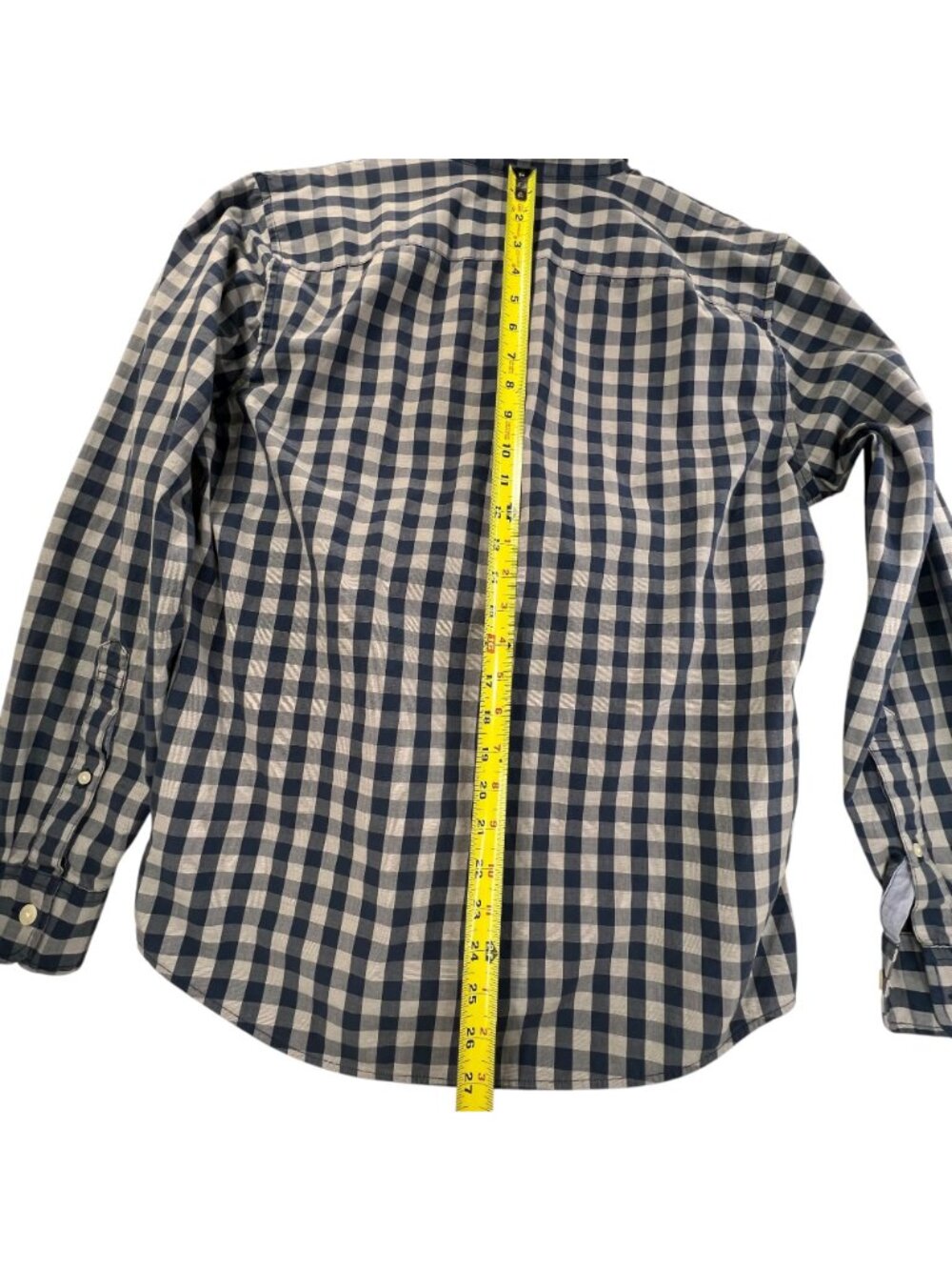 Abercrombie & Fitch Blue White Gingham Shirt Check Button Up Stretch M Mens - Picture 14 of 15